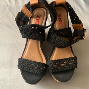 Black mesh wedges worn often